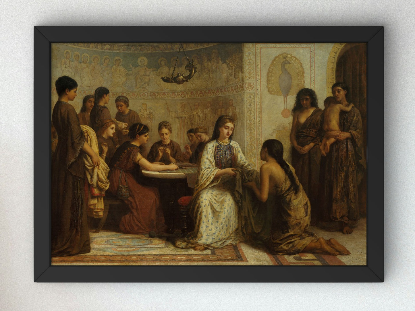 Dorcas Meeting in the 6th Century by Edwin Long 1873, Wall Art Print, Fine Art Reproduction, Museum Quality Decor, Poster