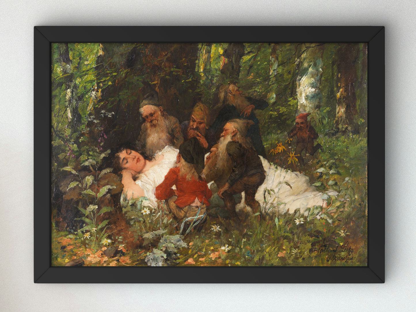 Snow White by Ferdinand Leeke 1890, Wall Art Print, Fine Art Reproduction, Museum Quality Decor, Poster