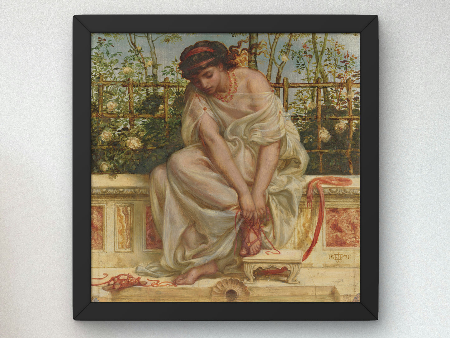 The Sandal by Edward John Poynter 1871, Wall Art Print, Fine Art Reproduction, Museum Quality Decor, Poster