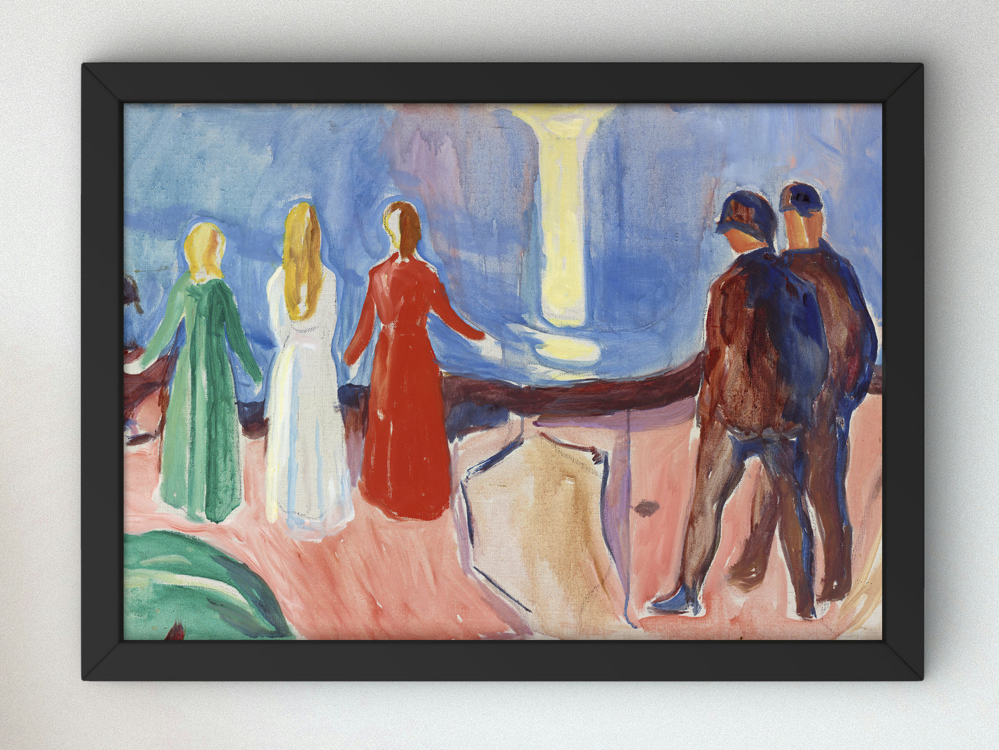 Meeting on the Beach by Edvard Munch 1933, Wall Art Print, Fine Art Reproduction, Museum Quality Decor, Poster