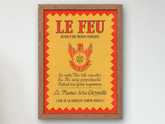 Le Feu by Unknown French Artist 1941, Wall Art Print, Fine Art Reproduction, Museum Quality Decor, Poster