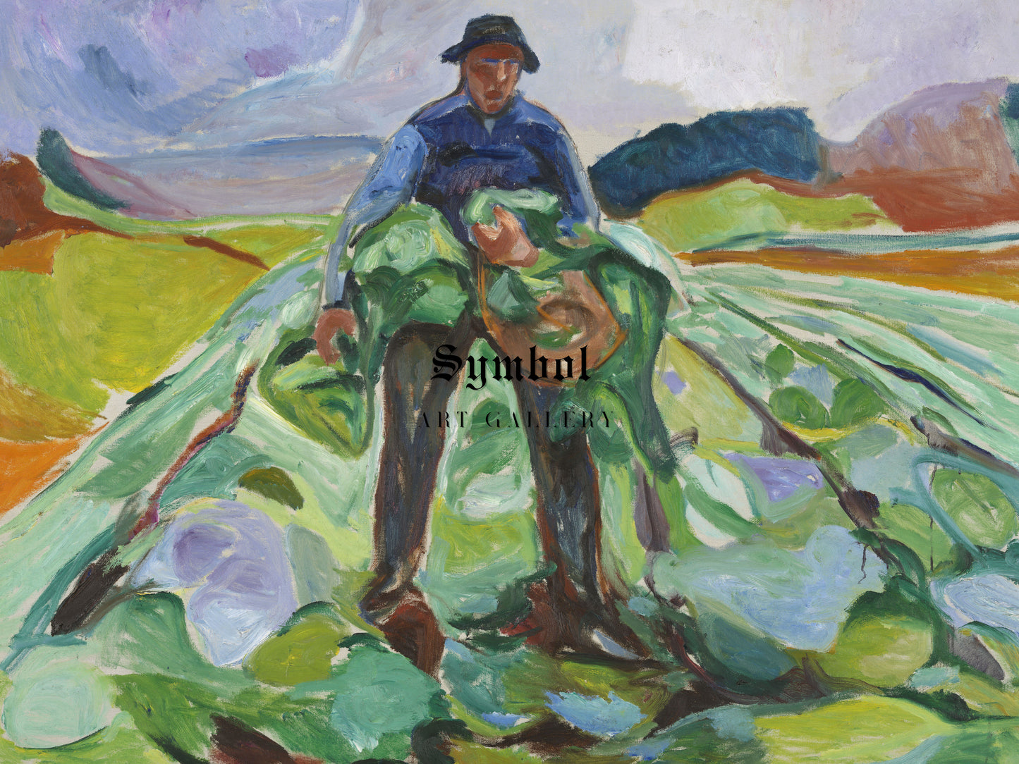 Man in the Cabbage Field by Edvard Munch 1916, Wall Art Print, Fine Art Reproduction, Museum Quality Decor, Poster