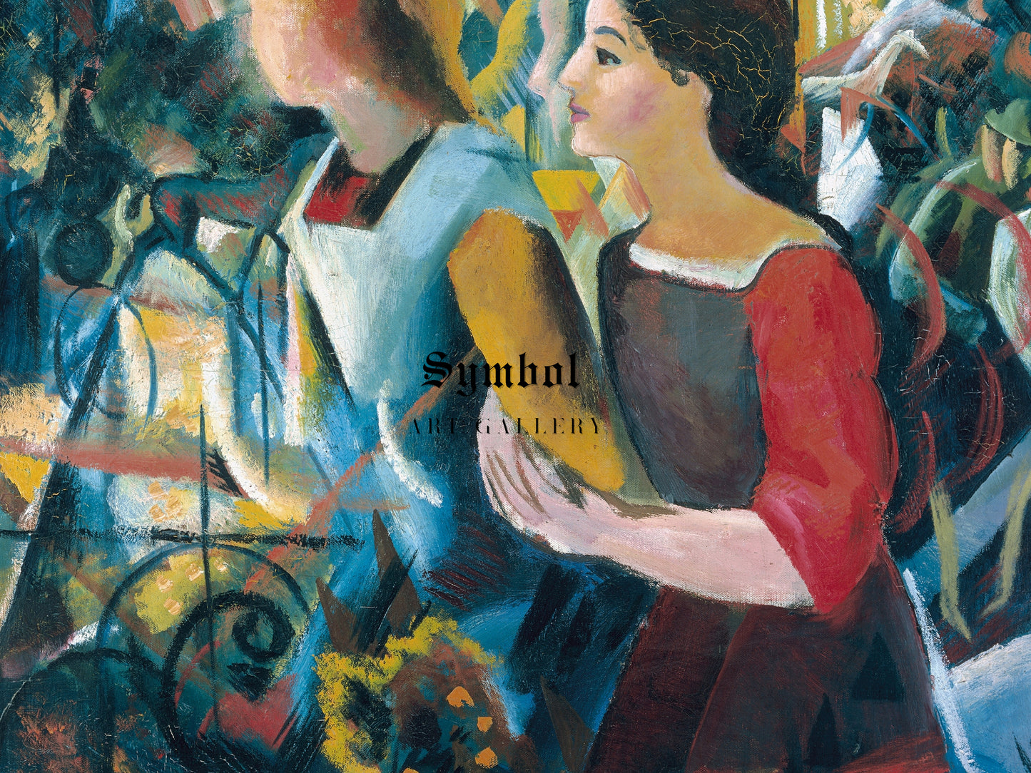 Two Girls by August Macke 1913, Wall Art Print, Fine Art Reproduction, Museum Quality Decor, Poster