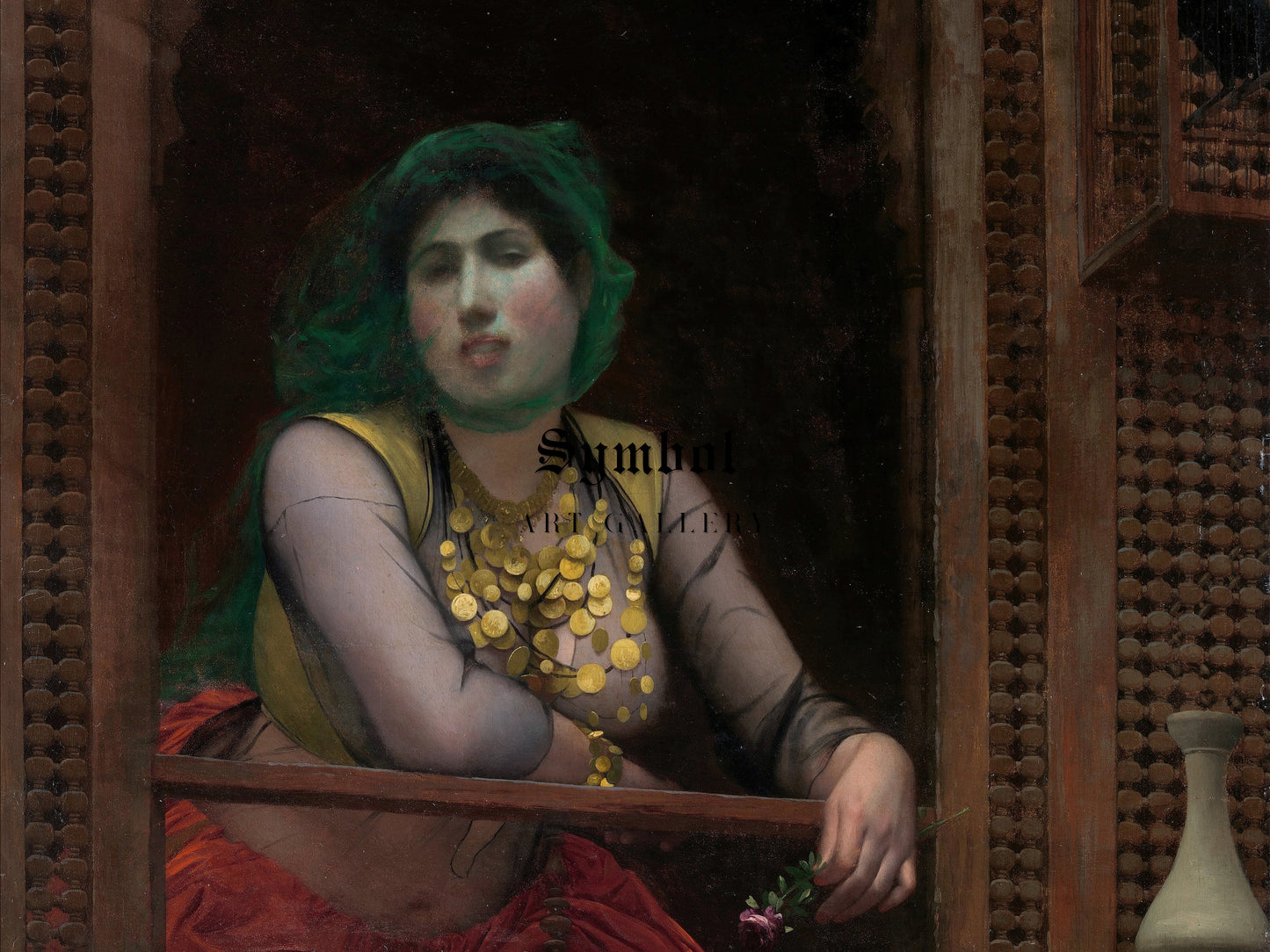 Woman at a Balcony by Jean Léon Gérôme 1887, Wall Art Print, Fine Art Reproduction, Museum Quality Decor, Poster