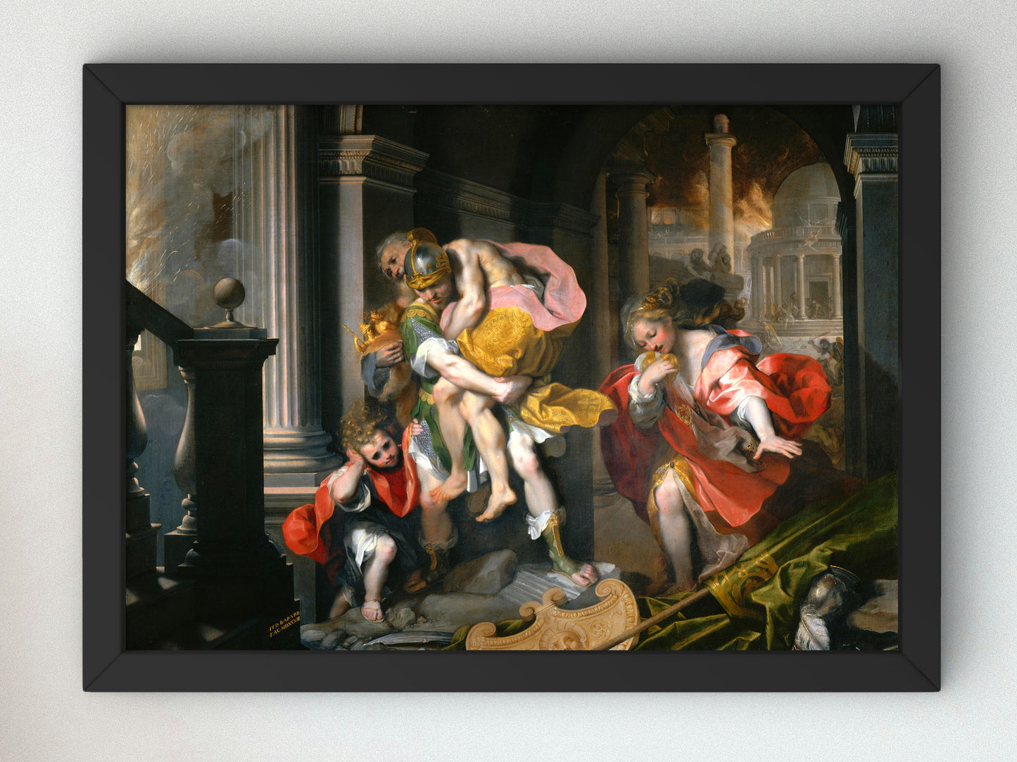 Aeneas Fleeing Troy by Federico Barocci 1598, Wall Art Print, Fine Art Reproduction, Museum Quality Decor, Poster