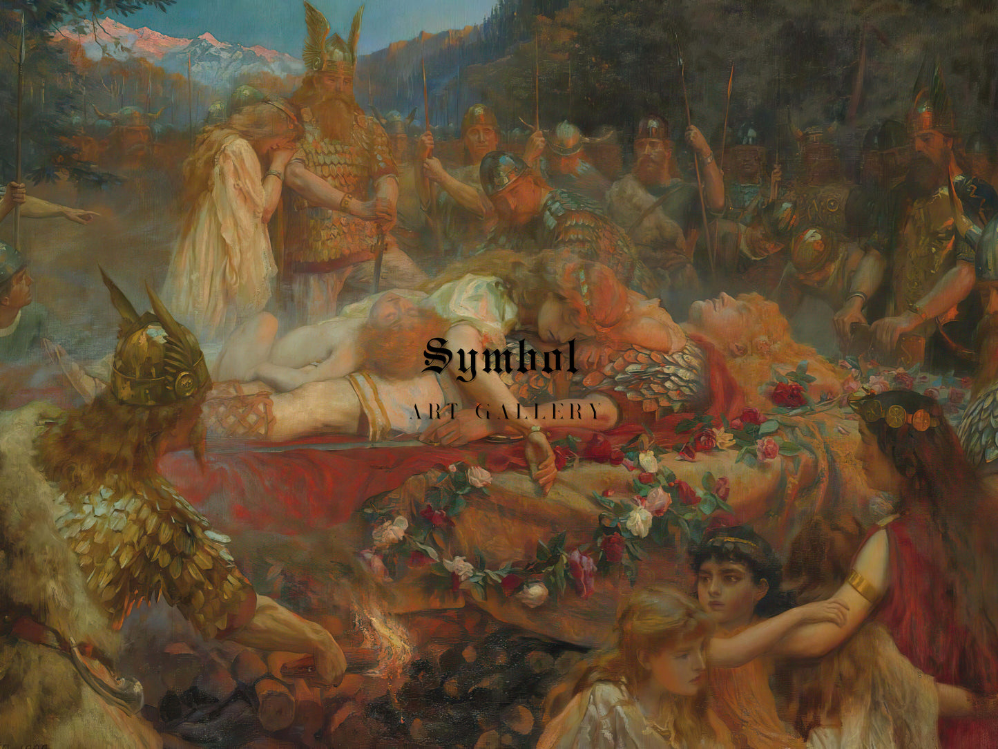 Death of a Viking Warrior by Charles Ernest Butler 1909, Wall Art Print, Fine Art Reproduction, Museum Quality Decor, Poster