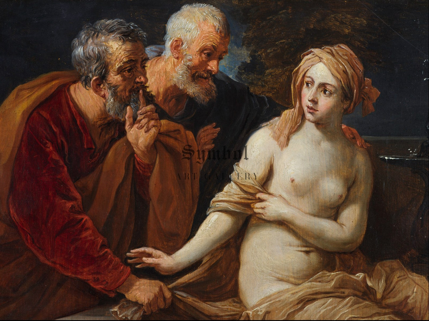 Susannah and the Elders by David Teniers the Younger 1653, Wall Art Print, Fine Art Reproduction, Museum Quality Decor, Poster