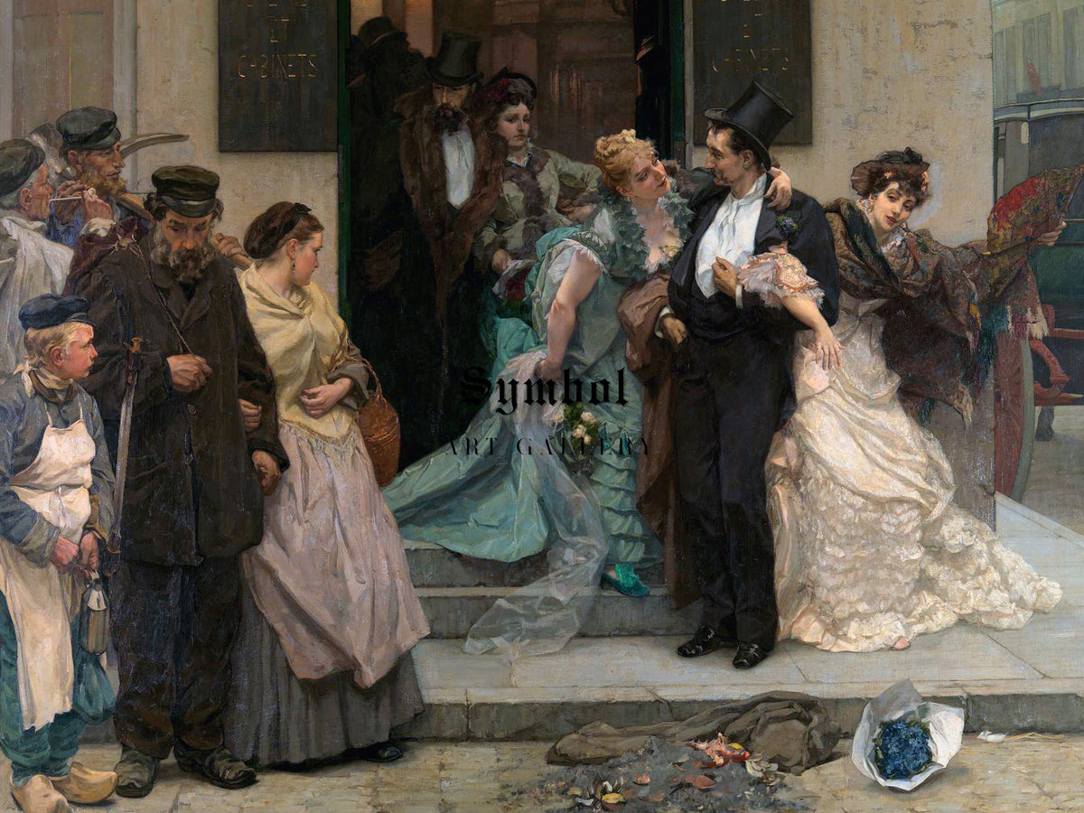 At Dawn by Charles Hermans 1875, Wall Art Print, Fine Art Reproduction, Museum Quality Decor, Poster