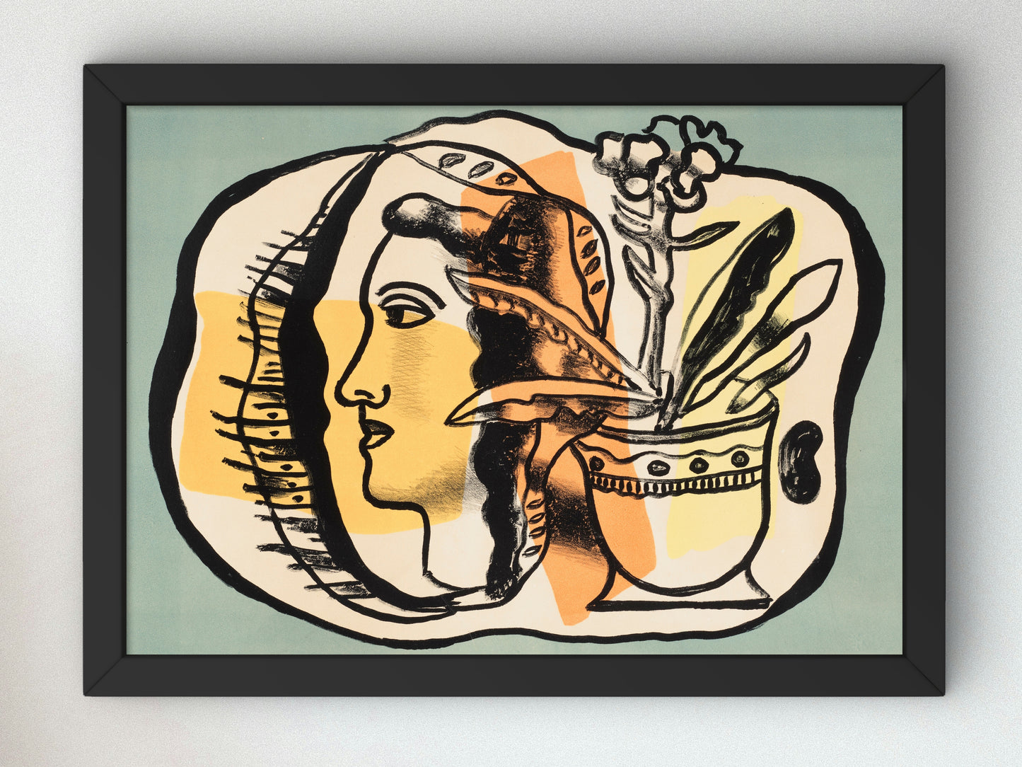 Composition with Profile by Fernand Léger 1948, Wall Art Print, Fine Art Reproduction, Museum Quality Decor, Poster