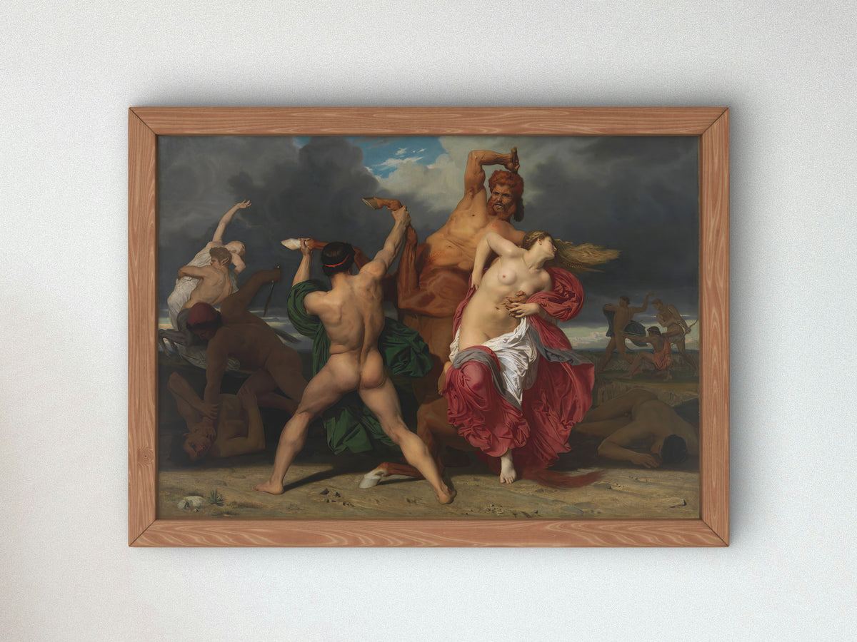 Battle of the Centaurs and the Lapiths by William Bouguereau 1852, Wall Art Print, Fine Art Reproduction, Museum Quality Decor, Poster