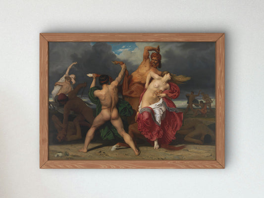 Battle of the Centaurs and the Lapiths by William Bouguereau 1852, Wall Art Print, Fine Art Reproduction, Museum Quality Decor, Poster