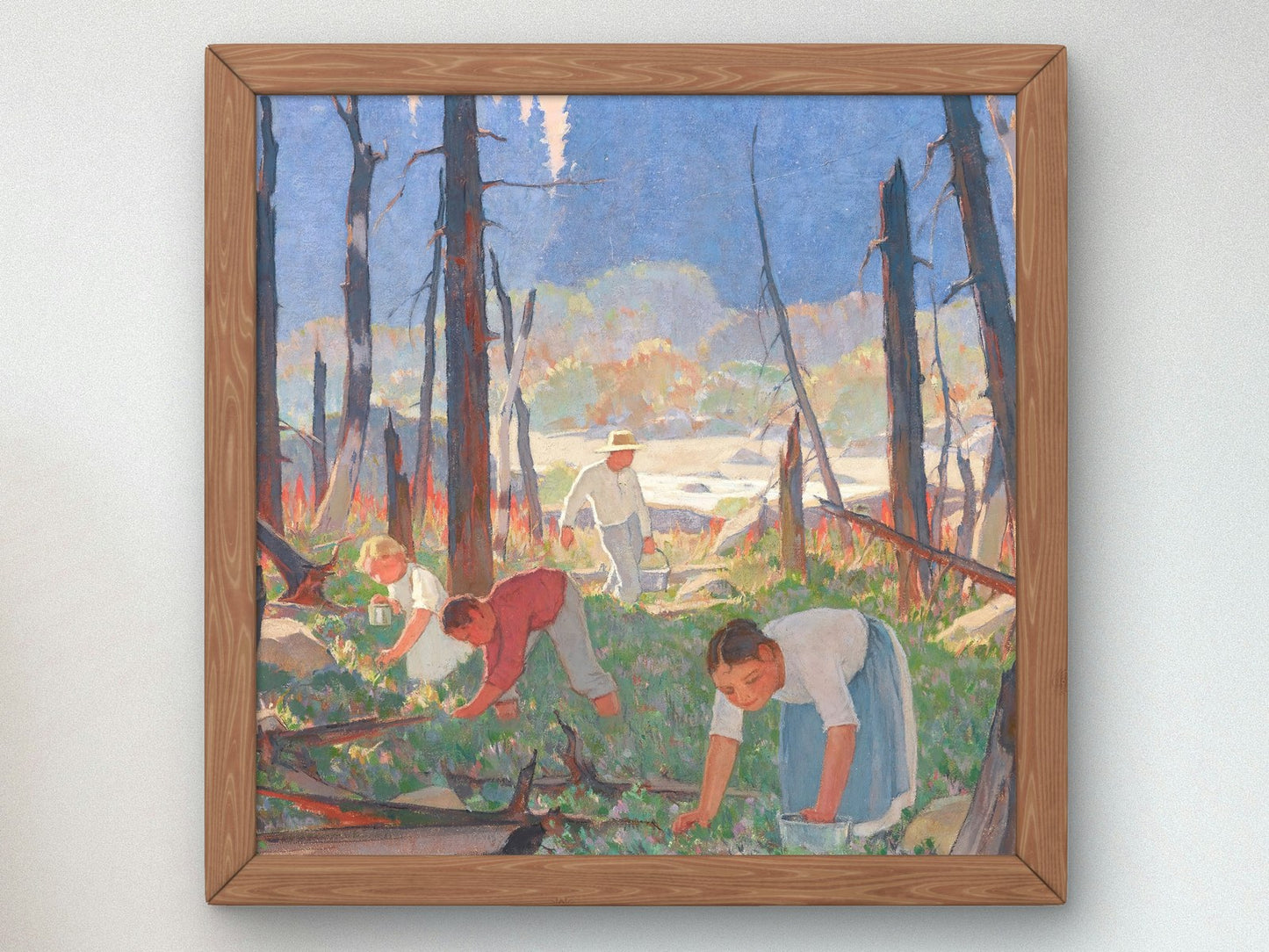 Picking Blueberries by Clarence Gagnon 1928, Wall Art Print, Fine Art Reproduction, Museum Quality Decor, Poster
