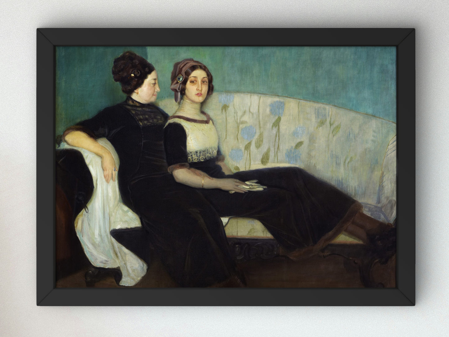 The widow Narezo and her daughter by Federico Beltrán Masses, Wall Art Print, Fine Art Reproduction, Museum Quality Decor, Poster