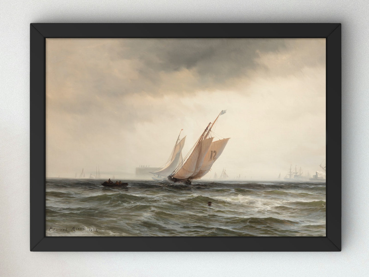 New York Harbor by Edward Moran 1872, Wall Art Print, Fine Art Reproduction, Museum Quality Decor, Poster