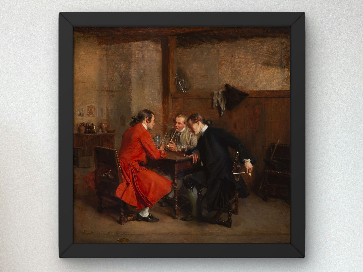 The Three Friends by Ernest Meissonier 1847, Wall Art Print, Fine Art Reproduction, Museum Quality Decor, Poster