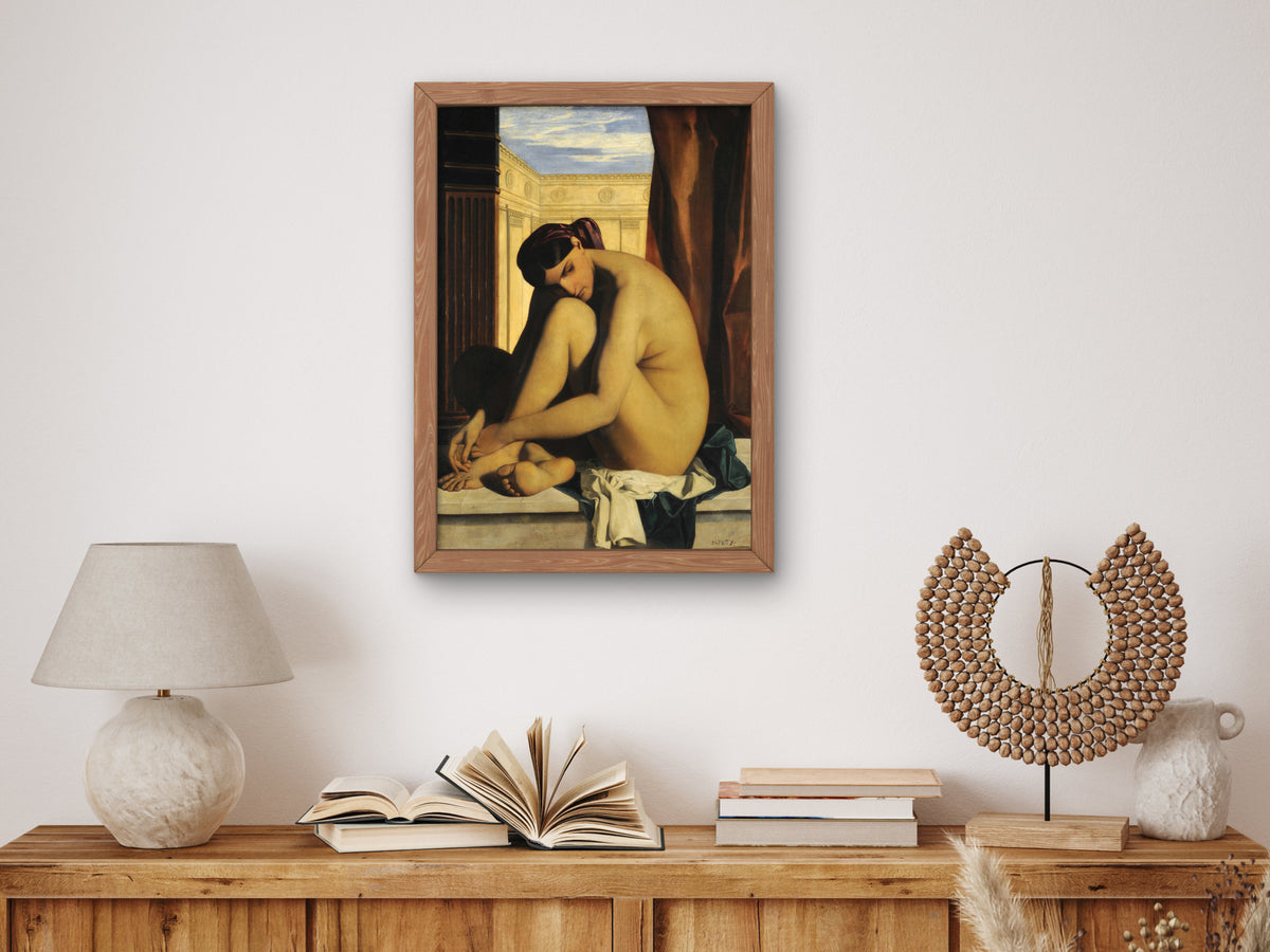 In the Bath by Dominique Louis Papety 1835, Wall Art Print, Fine Art Reproduction, Museum Quality Decor, Poster
