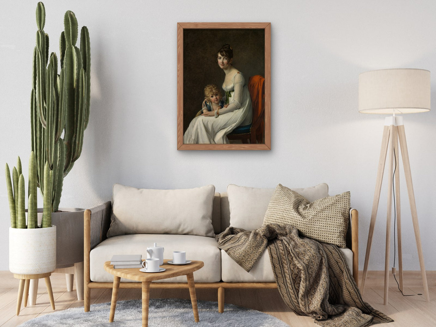 Portrait of a Woman and Her Son by François Marius Granet 1817, Wall Art Print, Fine Art Reproduction, Museum Quality Decor, Poster