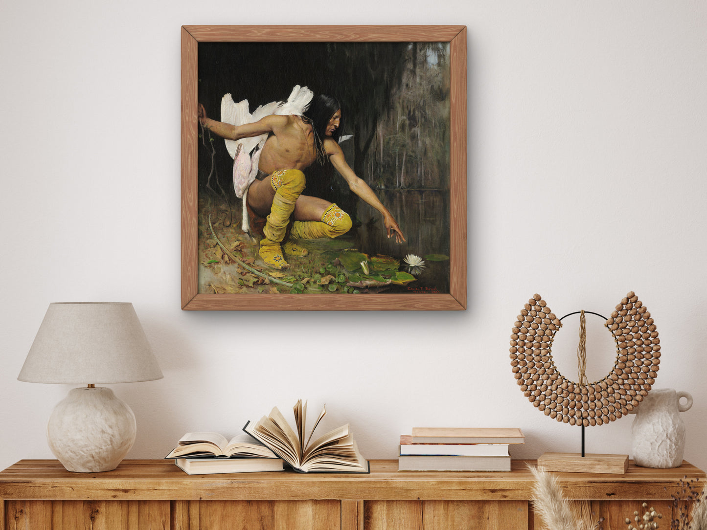 The Indian and the Lily by George de Forest Brush 1887, Wall Art Print, Fine Art Reproduction, Museum Quality Decor, Poster