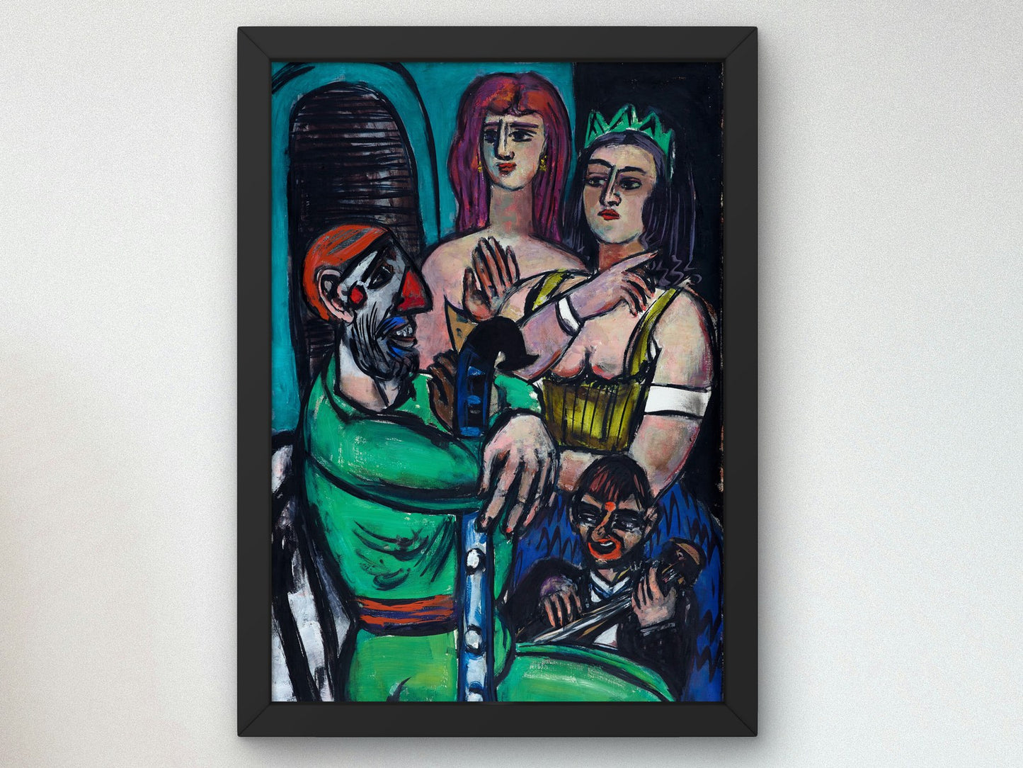 Clown with Women and Young Clown by Max Beckmann 1950, Wall Art Print, Fine Art Reproduction, Museum Quality Decor, Poster
