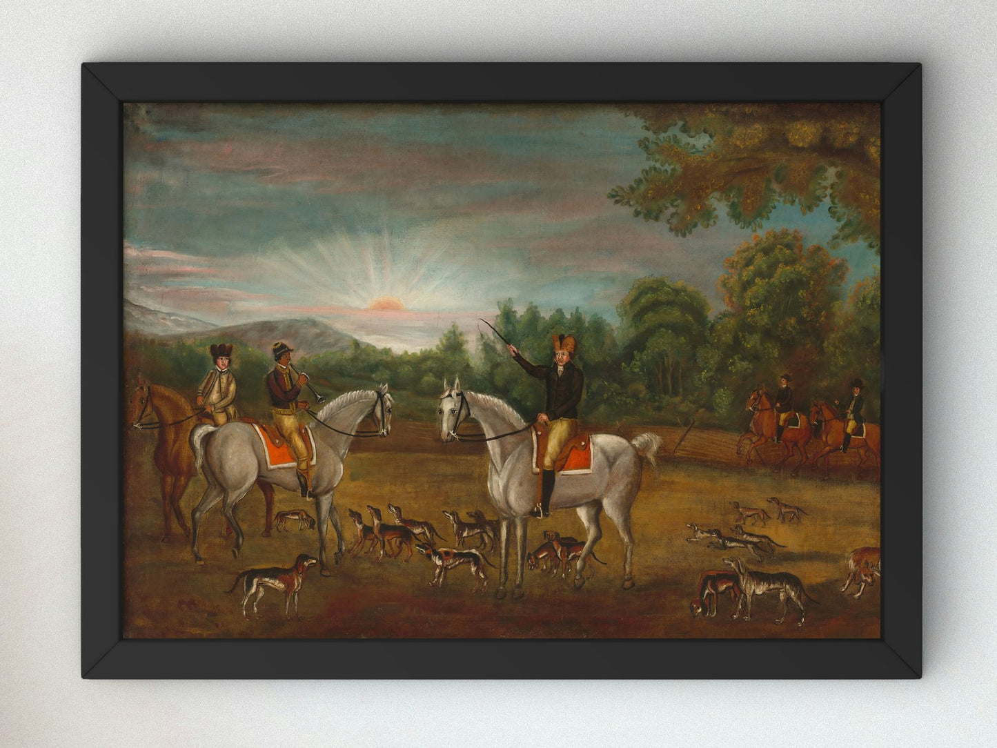 The Start of the Hunt by American 19th Century 1801, Wall Art Print, Fine Art Reproduction, Museum Quality Decor, Poster
