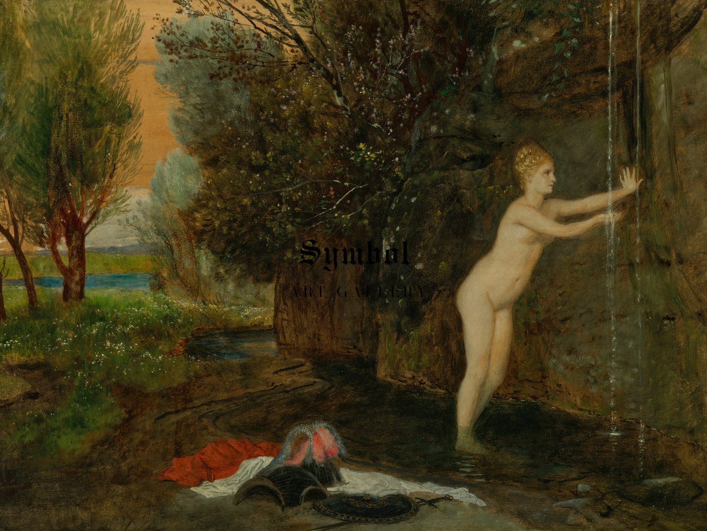 At the Source by Arnold Böcklin 1879, Wall Art Print, Fine Art Reproduction, Museum Quality Decor, Poster