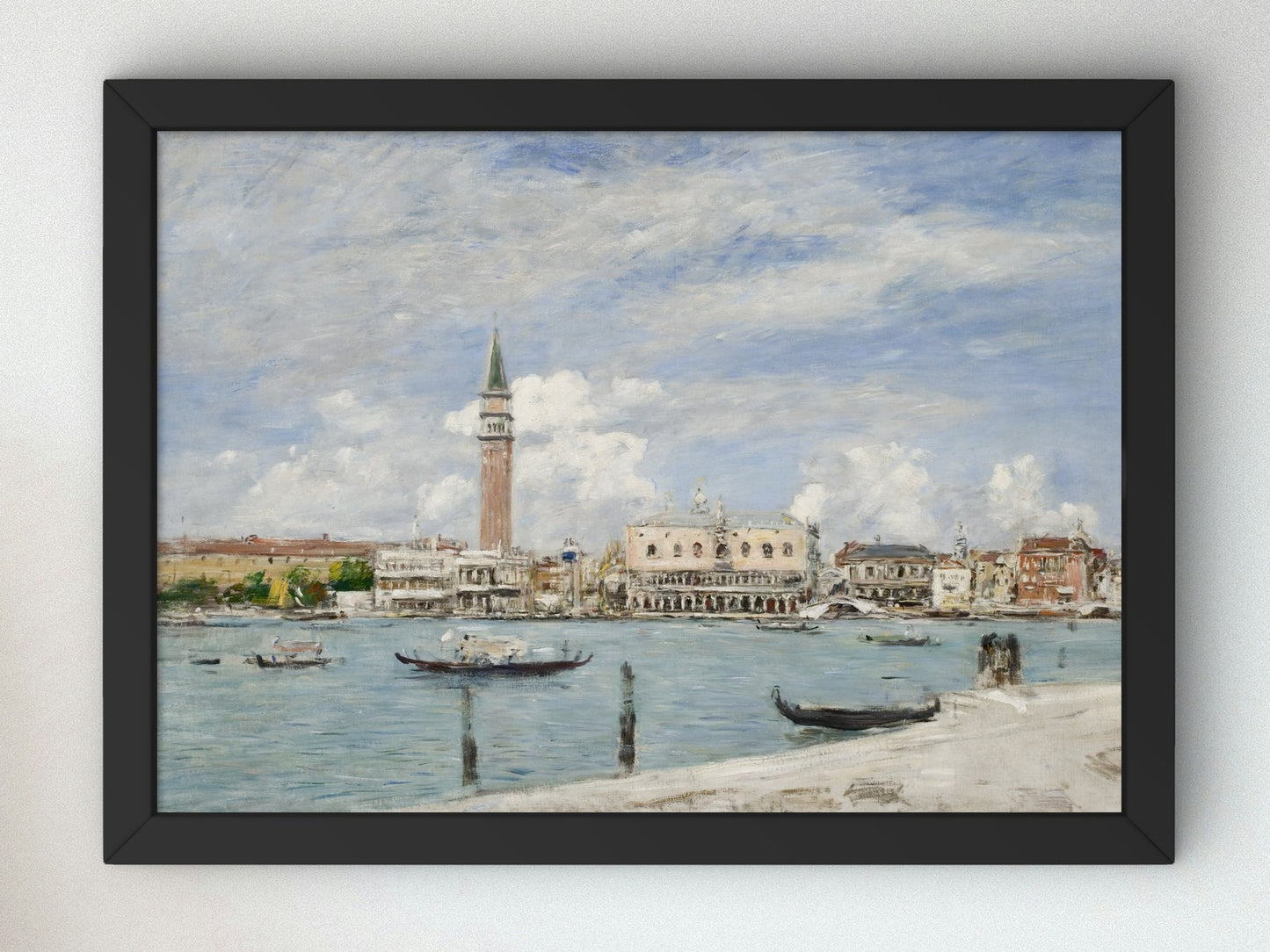 Saint Mark's Square Venice from San Giorgio by Eugène Boudin 1895, Wall Art Print, Fine Art Reproduction, Museum Quality Decor, Poster