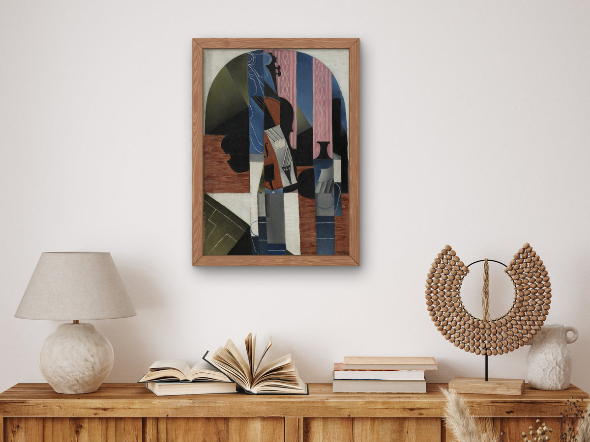 Still Life, Violin and Inkwell by Juan Gris 1913, Wall Art Print, Fine Art Reproduction, Museum Quality Decor, Poster