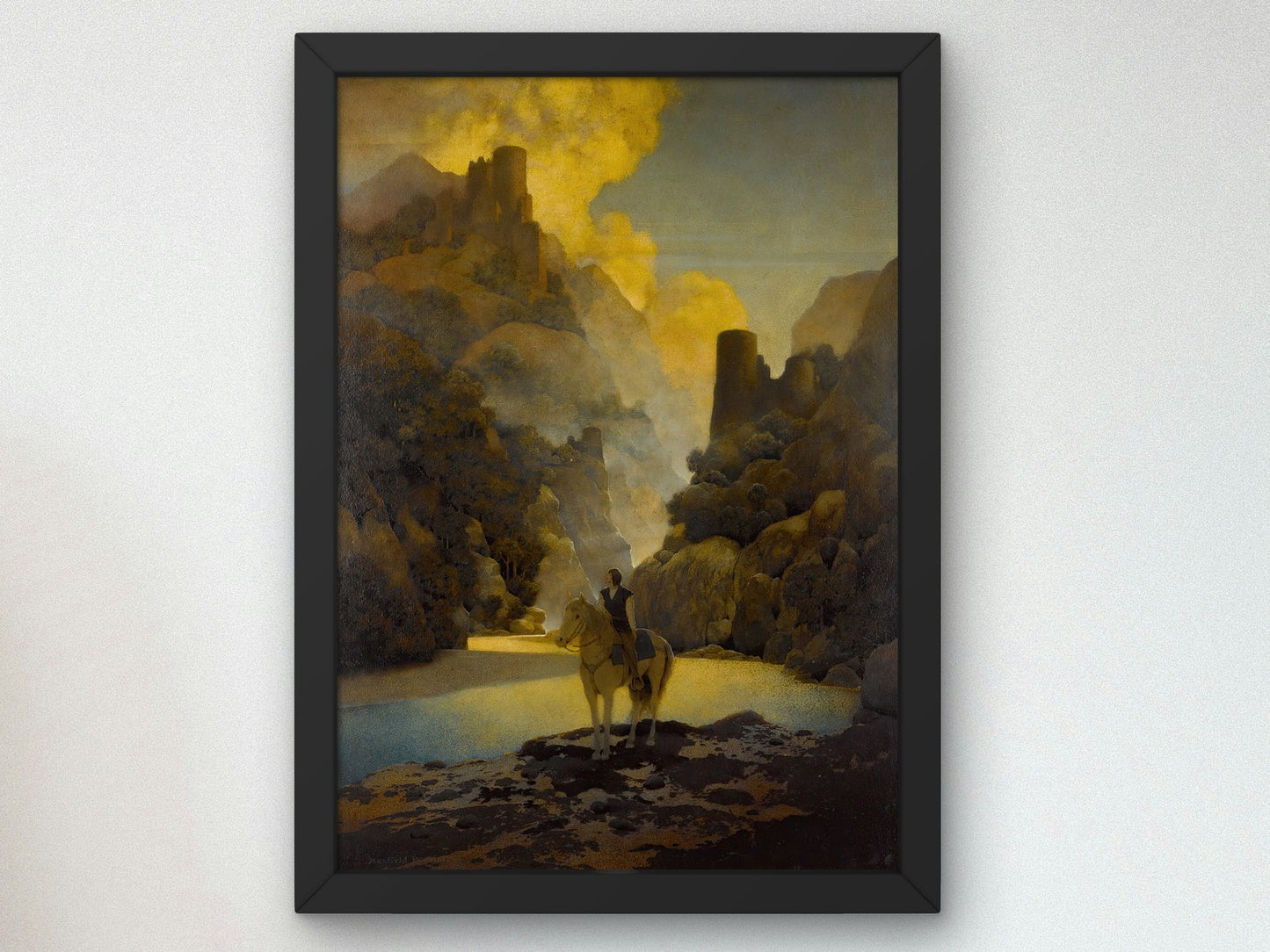 Romance Aucassin Seeks For Nicolette by Maxfield Parrish 1903, Wall Art Print, Fine Art Reproduction, Museum Quality Decor, Poster