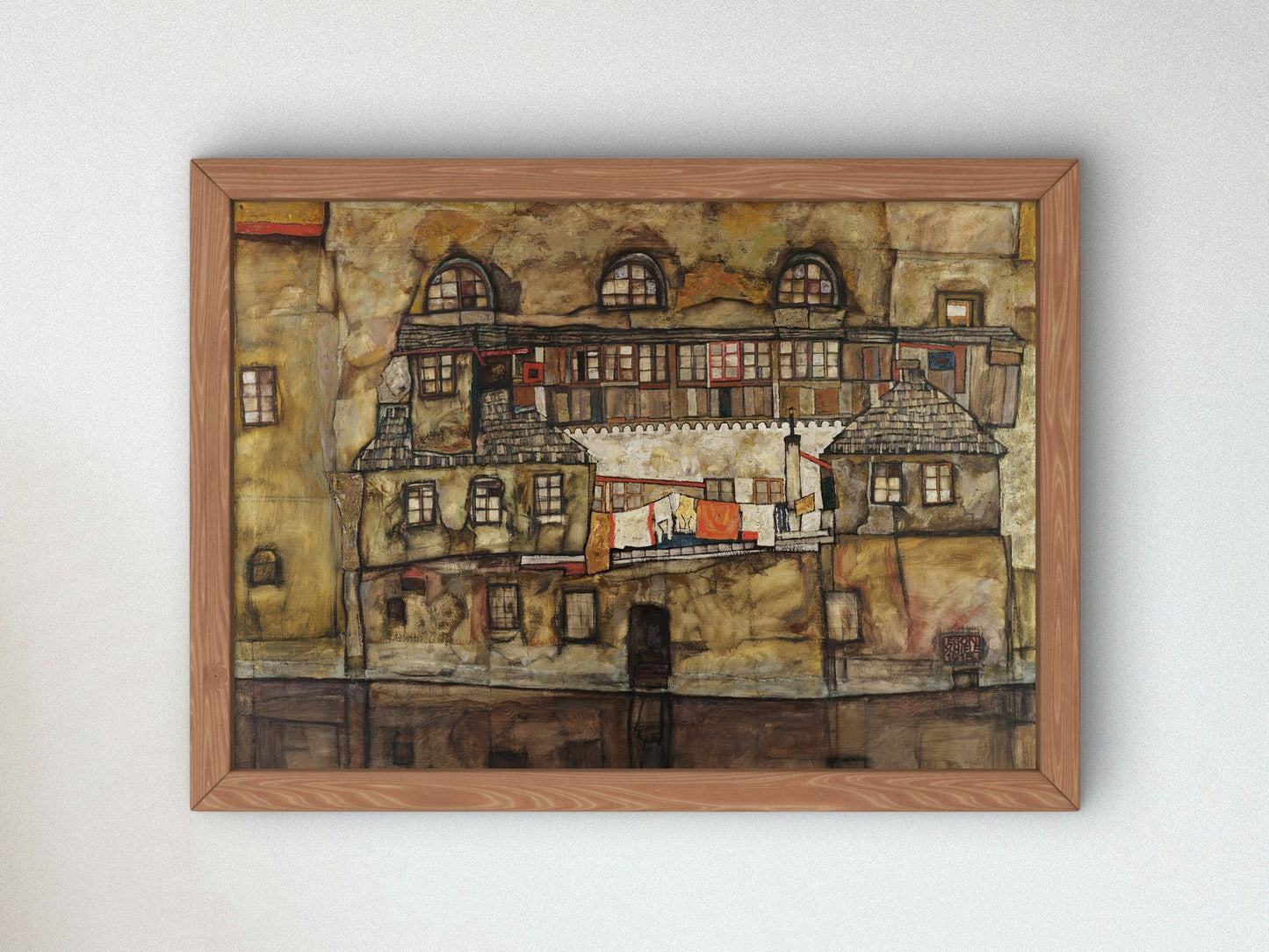House Wall on the River by Egon Schiele 1915, Wall Art Print, Fine Art Reproduction, Museum Quality Decor, Poster