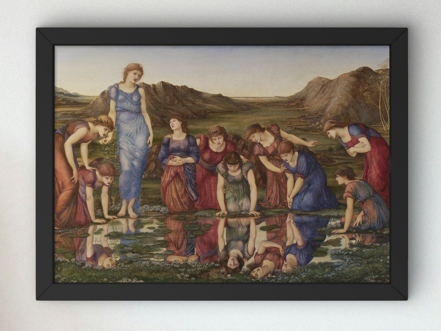 The Mirror of Venus by Edward Burne Jones 1877, Wall Art Print, Fine Art Reproduction, Museum Quality Decor, Poster