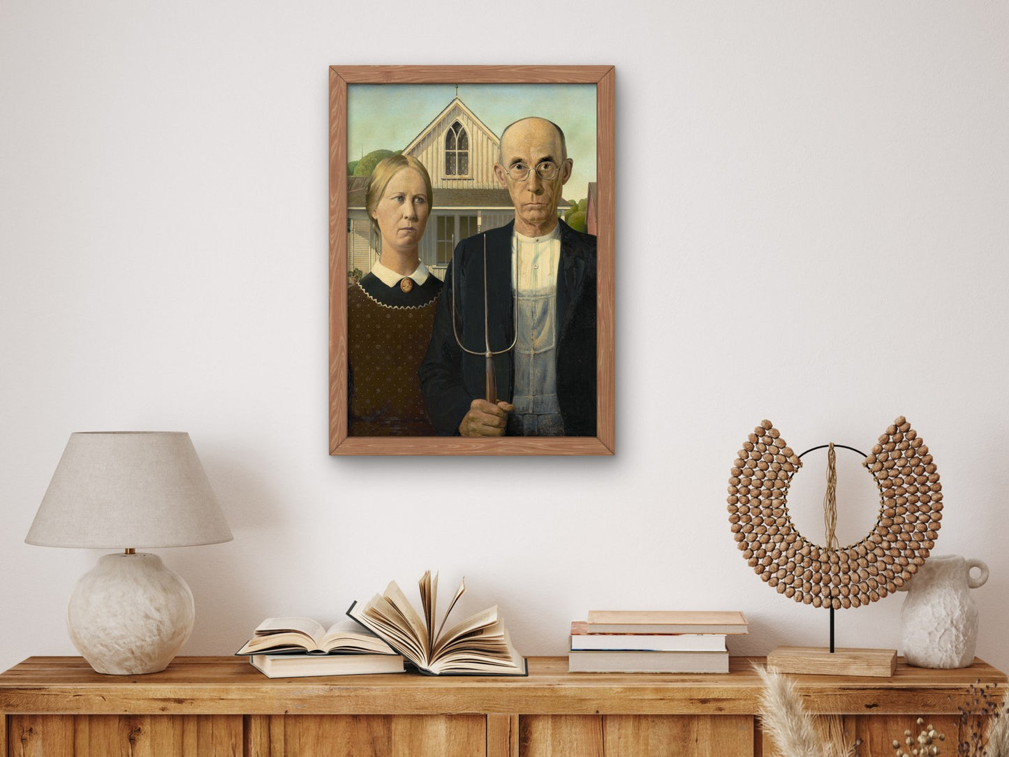 American Gothic by Grant Wood 1930, Wall Art Print, Fine Art Reproduction, Museum Quality Decor, Poster
