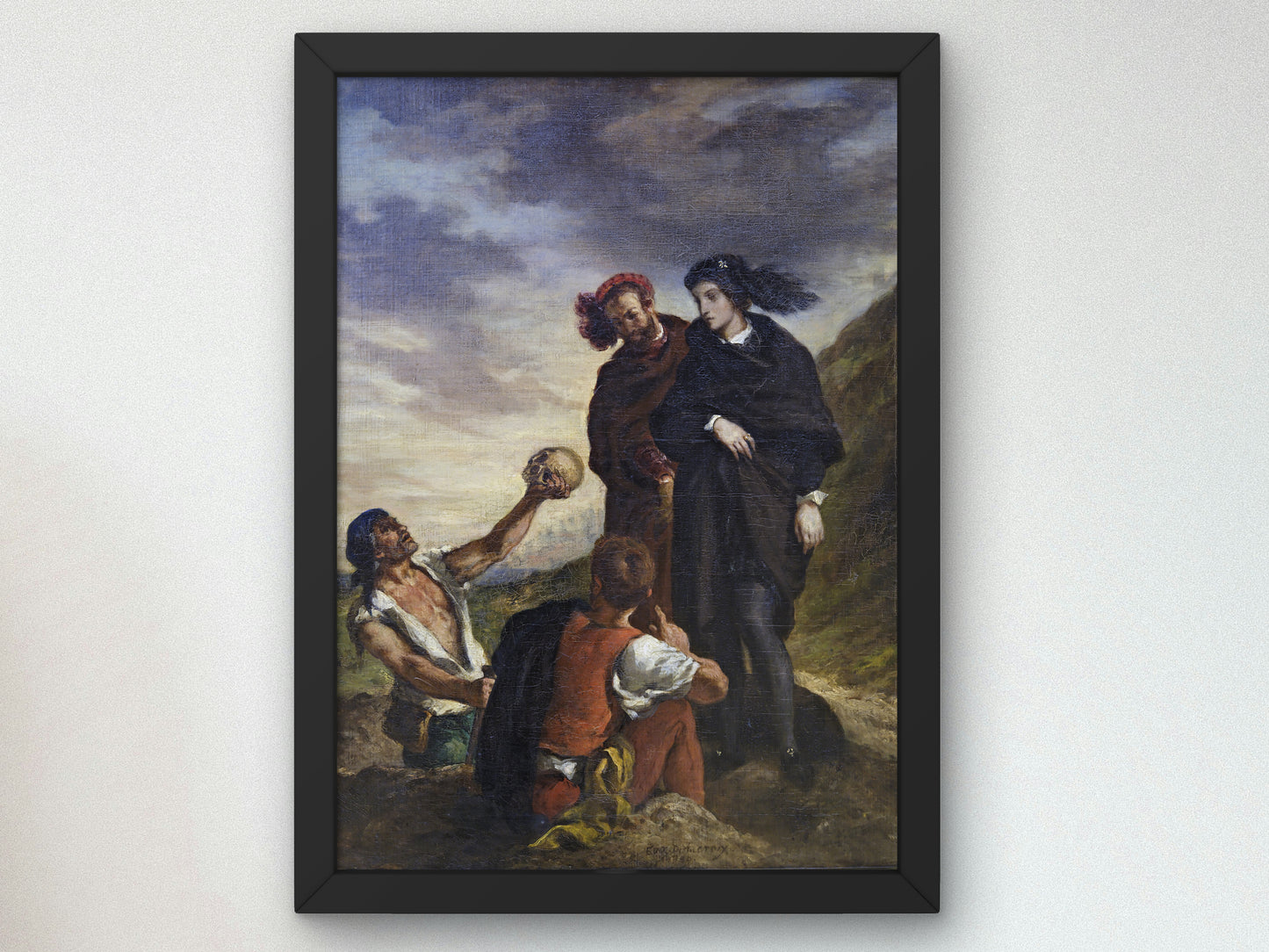 Hamlet et Horatio au cimetière by Eugène Delacroix 1839, Wall Art Print, Fine Art Reproduction, Museum Quality Decor, Poster