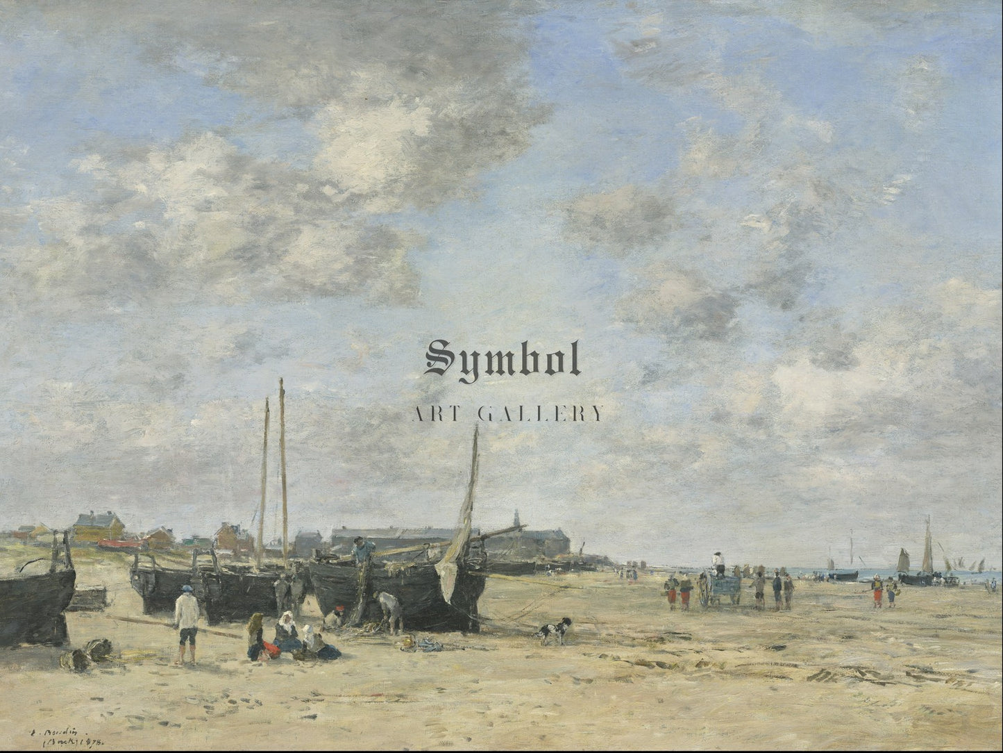 Seashore of Berck by Eugène Boudin 1878, Wall Art Print, Fine Art Reproduction, Museum Quality Decor, Poster