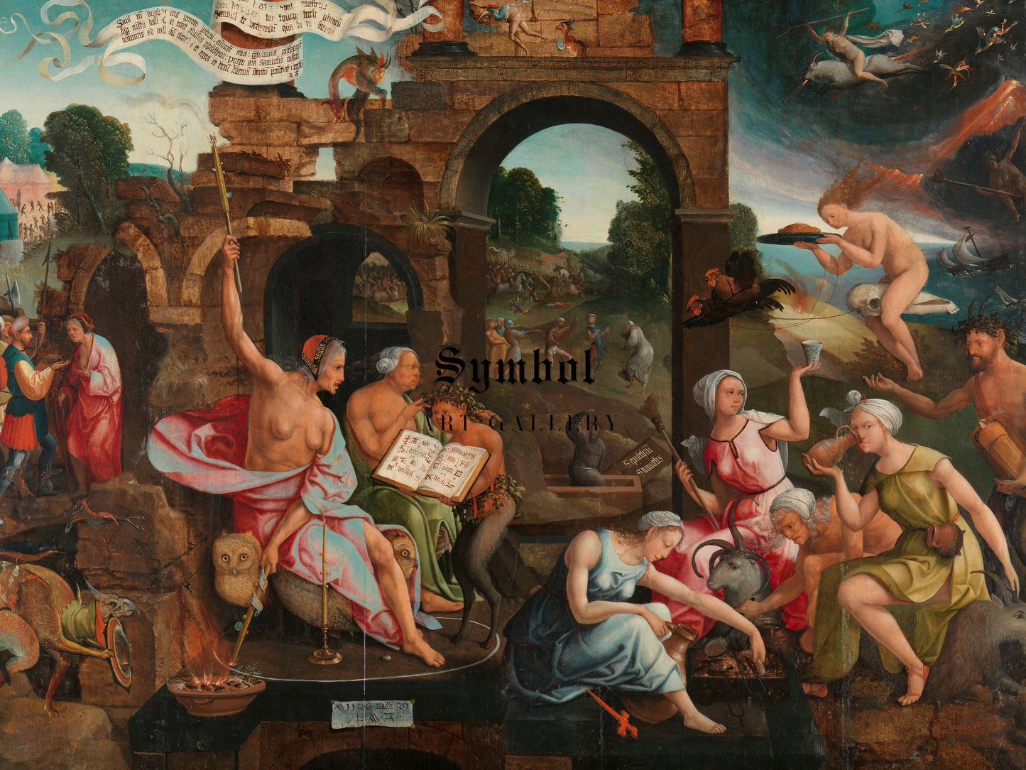 Saul and the Witch of Endor by Jacob Cornelisz. van Oostsanen 1526, Wall Art Print, Fine Art Reproduction, Museum Quality Decor, Poster