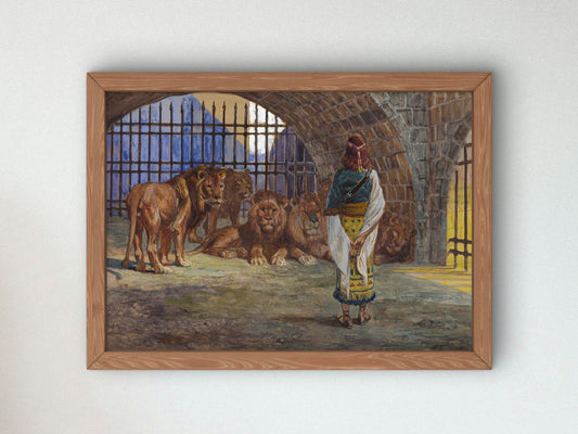 Daniel in the Lions' Den by James Tissot 1896, Wall Art Print, Fine Art Reproduction, Museum Quality Decor, Poster