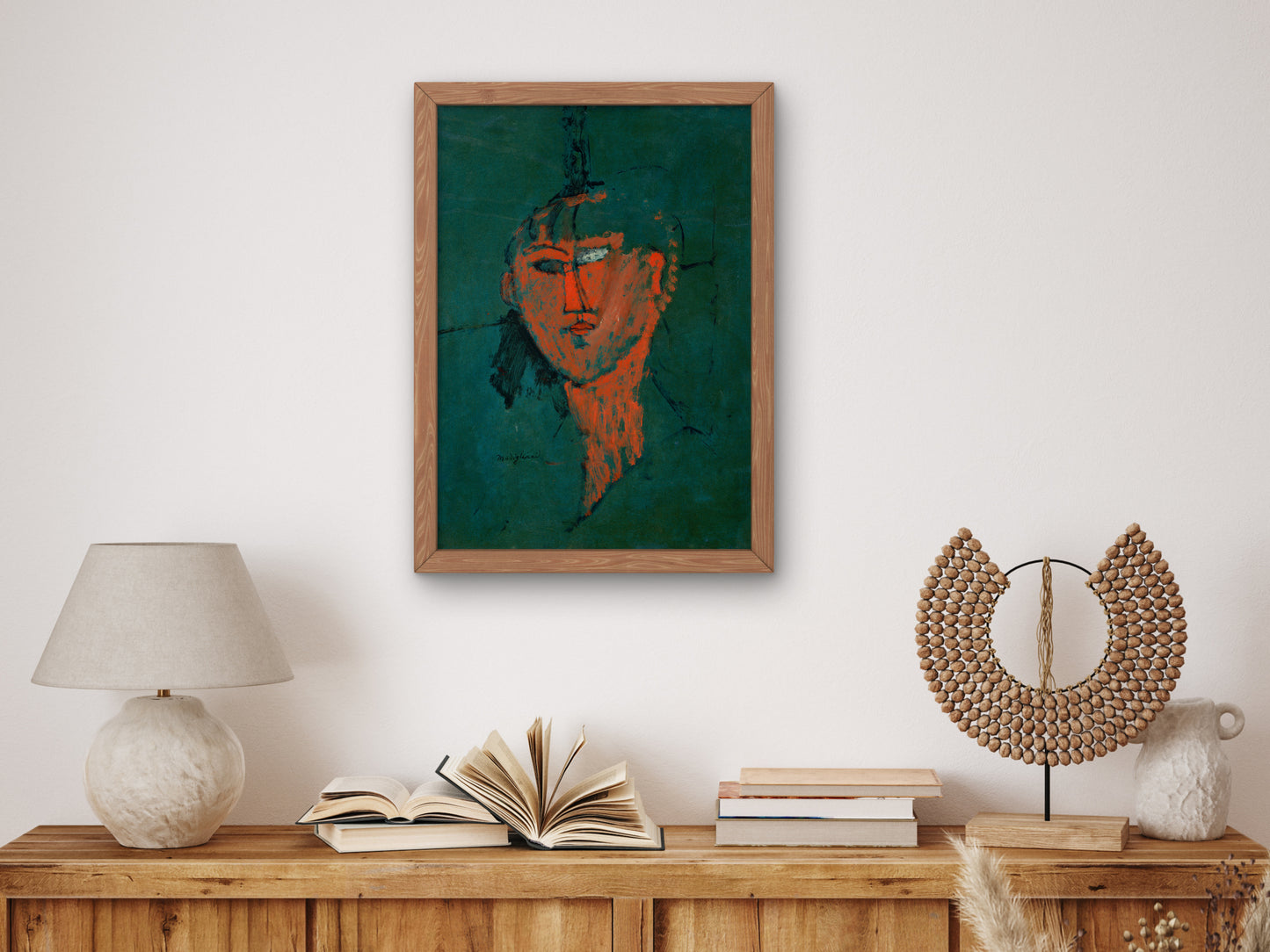 Red Head by Amedeo Modigliani 1915, Wall Art Print, Fine Art Reproduction, Museum Quality Decor, Poster