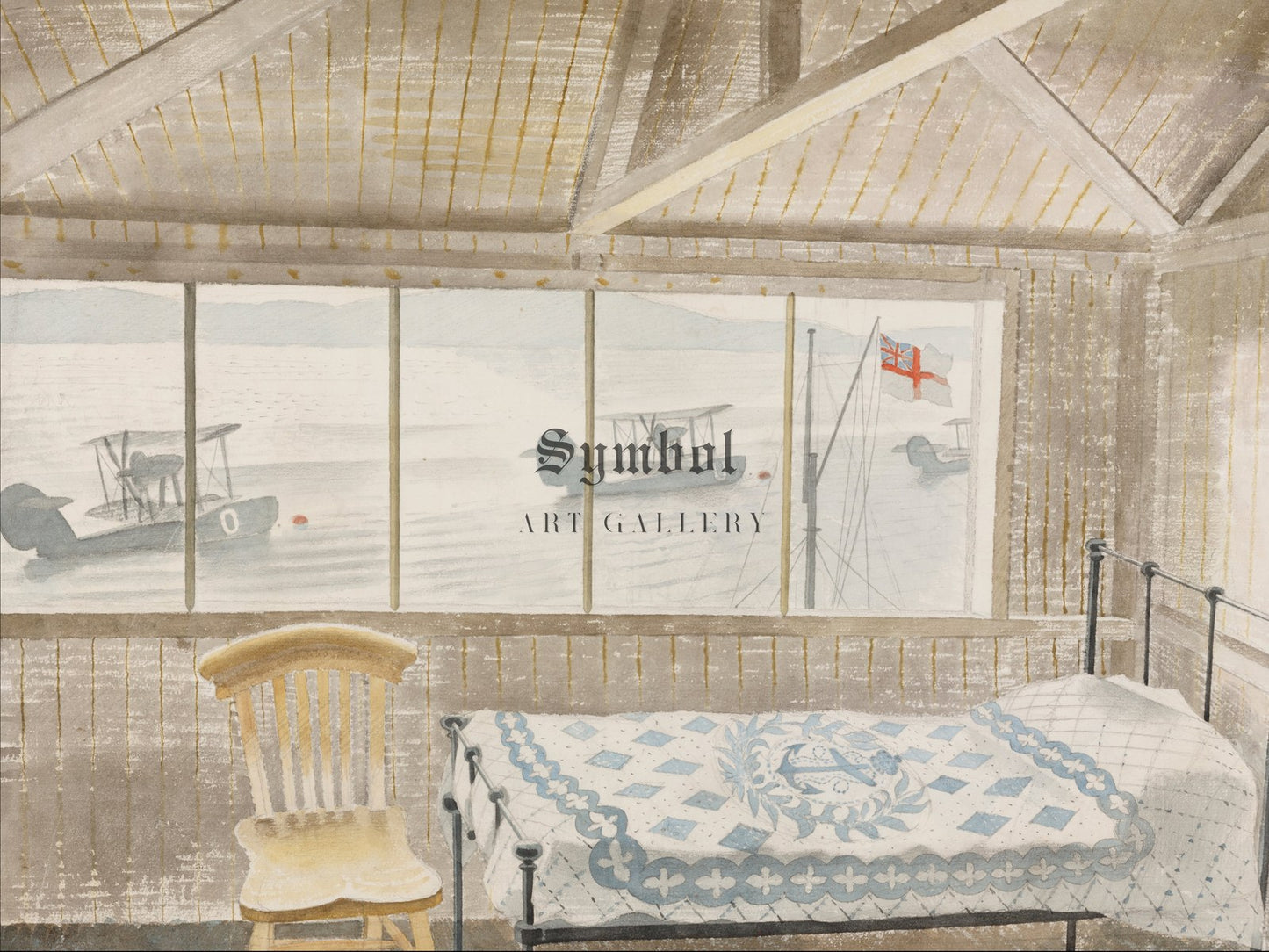 RNAS Sick Bay Dundee by Eric Ravilious 1941, Wall Art Print, Fine Art Reproduction, Museum Quality Decor, Poster