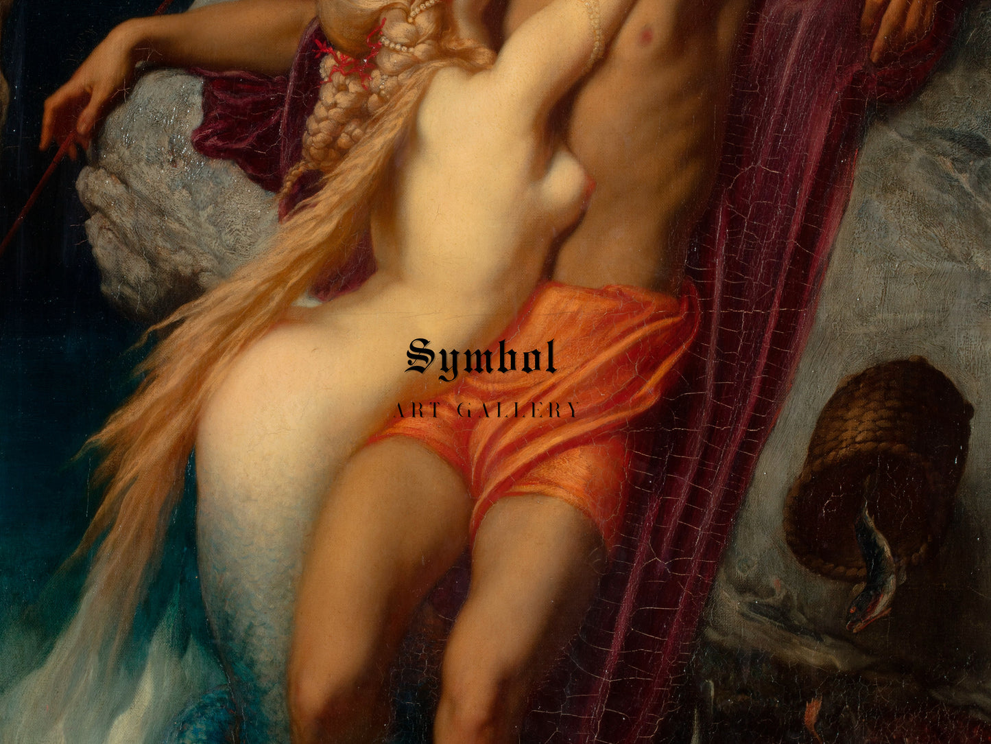 The Fisherman and the Syren by Frederic Leighton 1856, Wall Art Print, Fine Art Reproduction, Museum Quality Decor, Poster