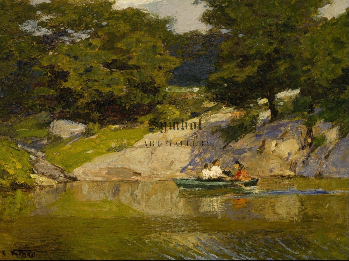 Boating in Central Park by Edward Henry Potthast 1900, Wall Art Print, Fine Art Reproduction, Museum Quality Decor, Poster