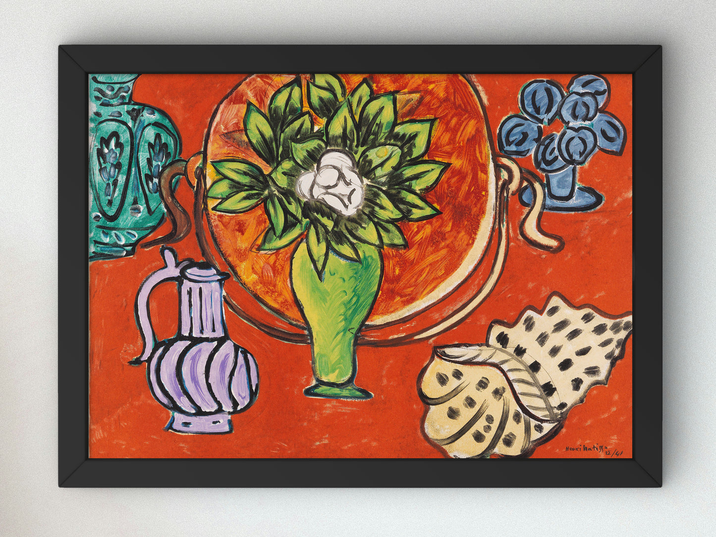 Still Life with Magnolia by Henri Matisse 1950, Wall Art Print, Fine Art Reproduction, Museum Quality Decor, Poster
