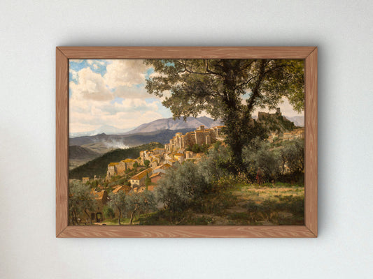 Olevano by Albert Bierstadt 1856, Wall Art Print, Fine Art Reproduction, Museum Quality Decor, Poster