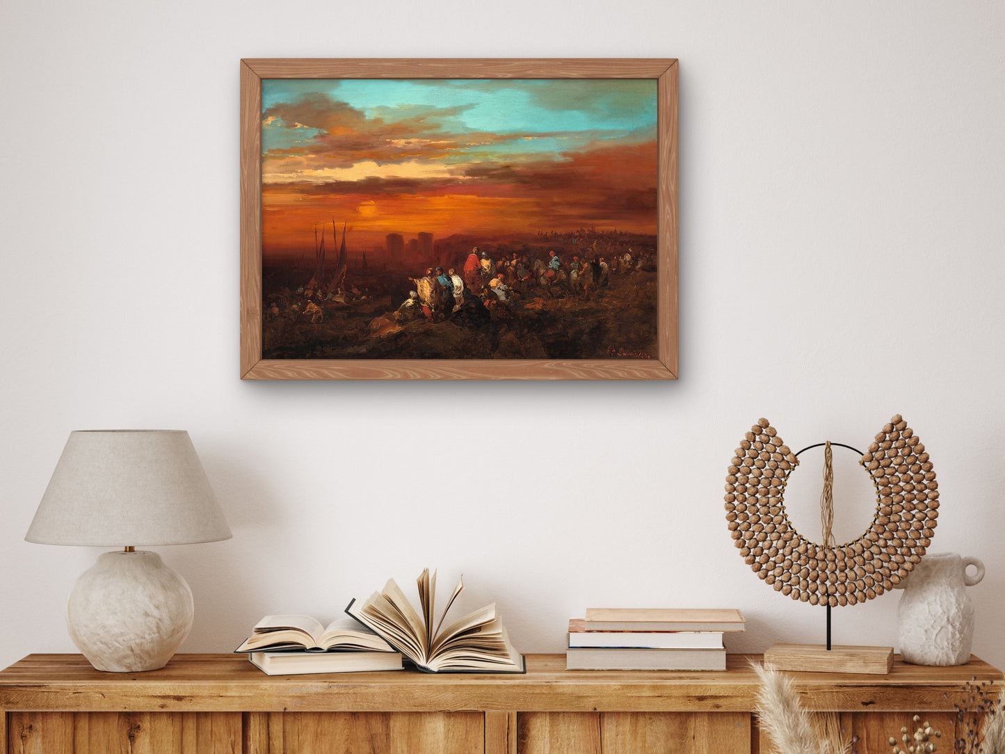 Moorish Scene at Sunset by Eugenio Lucas Velázquez 1860, Wall Art Print, Fine Art Reproduction, Museum Quality Decor, Poster
