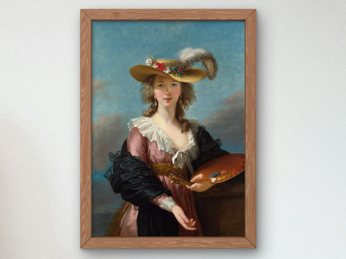 Self Portrait in a Straw Hat by Élisabeth Vigée Le Brun 1782, Wall Art Print, Fine Art Reproduction, Museum Quality Decor, Poster