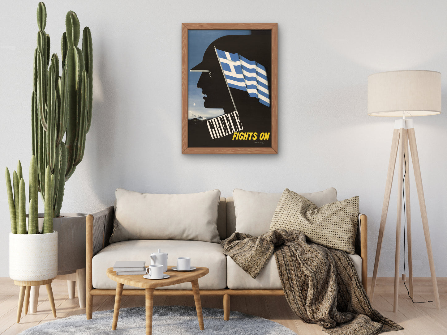 Greece Fights On by Edward McKnight Kauffer 1942, Wall Art Print, Fine Art Reproduction, Museum Quality Decor, Poster