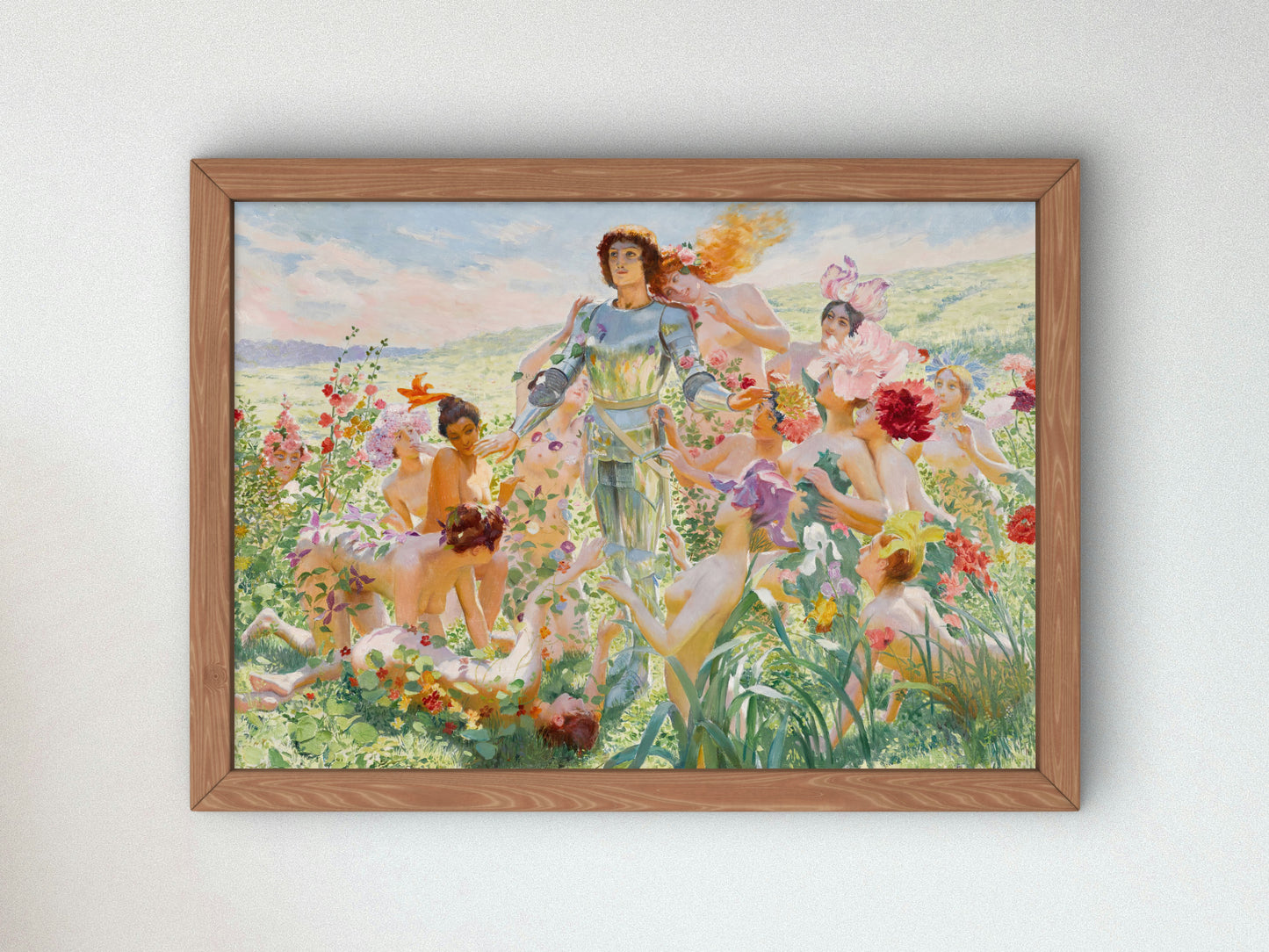 Le Chevalier aux Fleurs by Georges Antoine Rochegrosse, Wall Art Print, Fine Art Reproduction, Museum Quality Decor, Poster