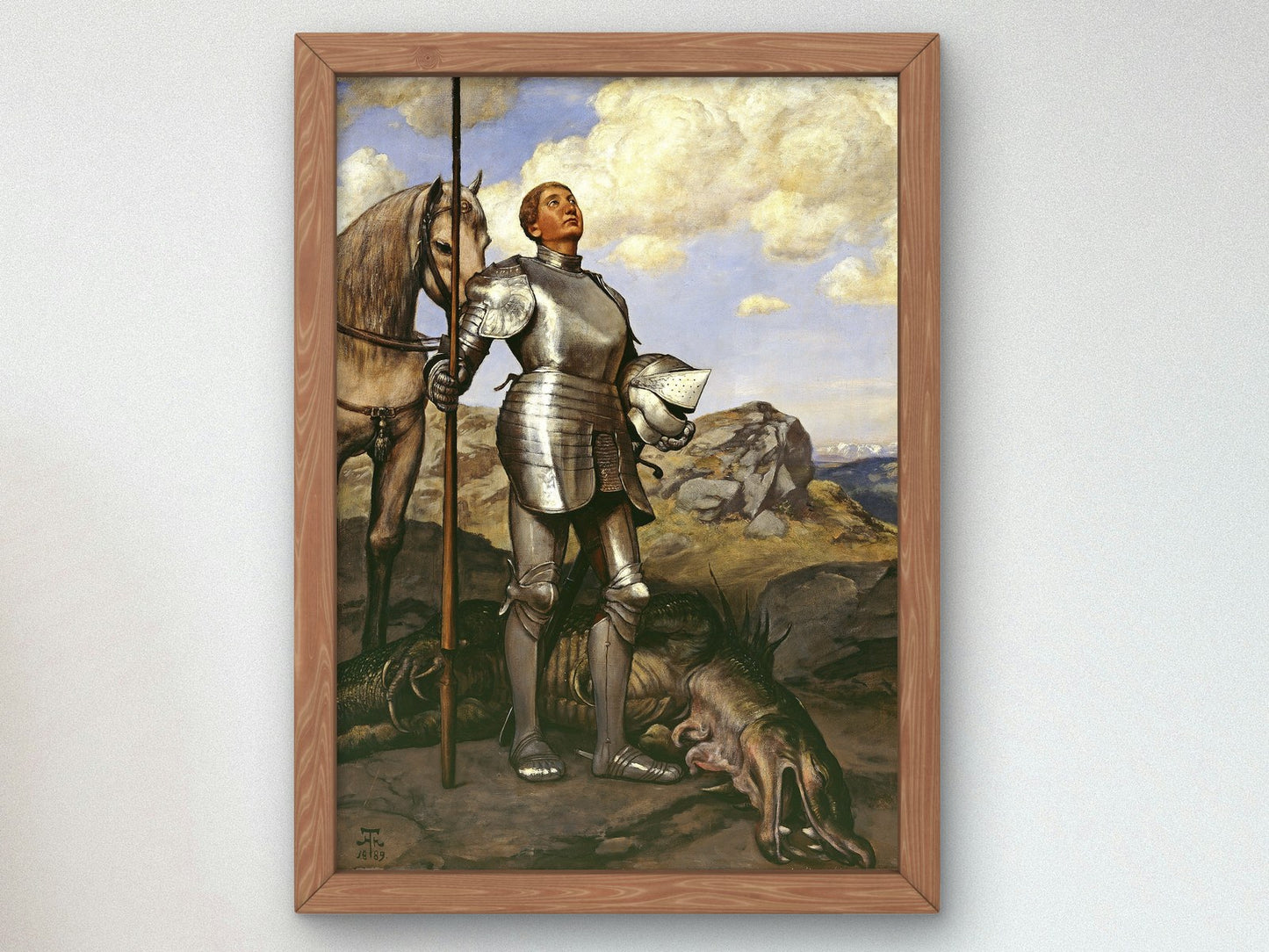 Knight St. Georg by Hans Thoma 1889, Wall Art Print, Fine Art Reproduction, Museum Quality Decor, Poster