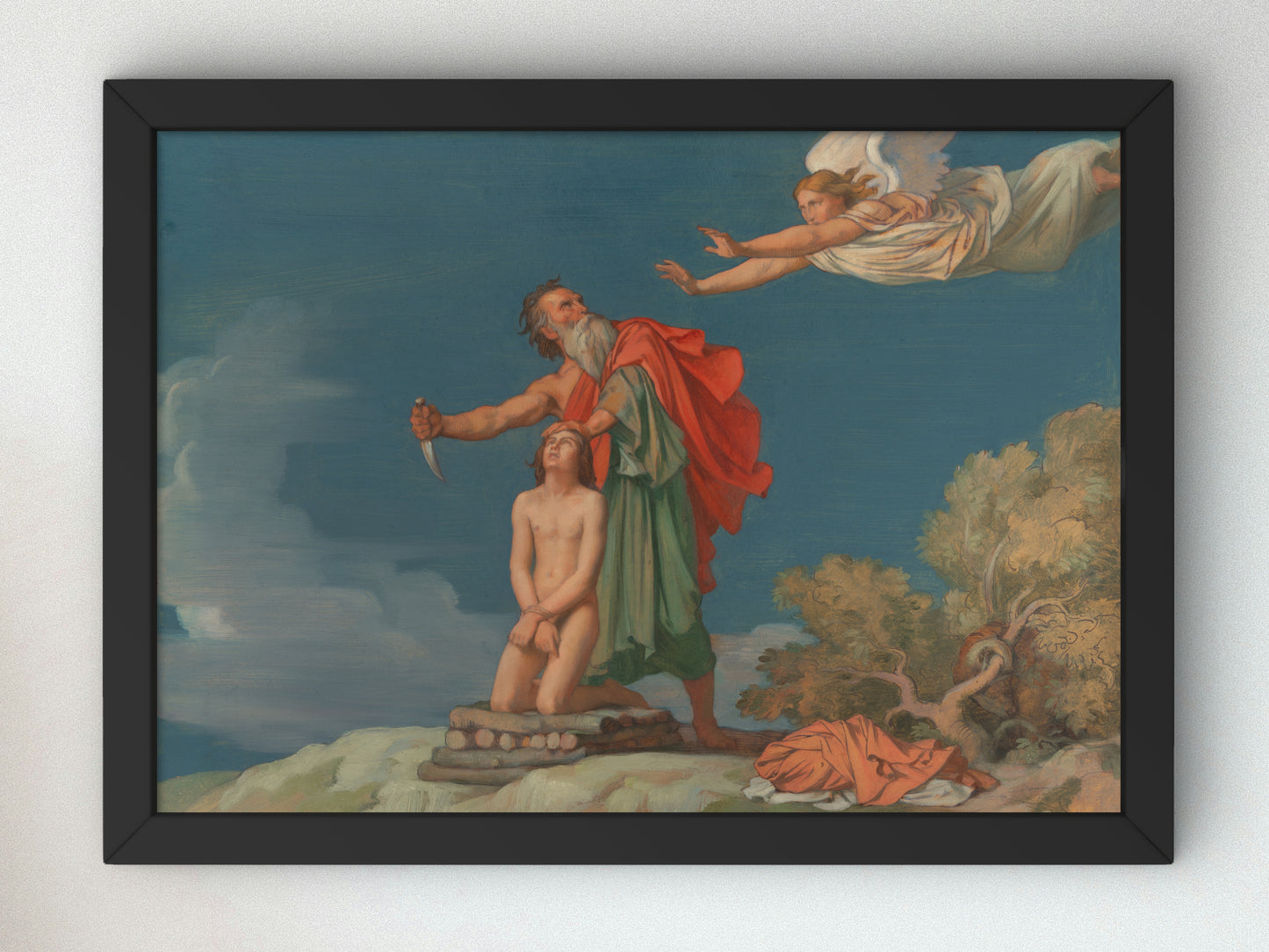 Sacrifice of Isaac by Jean Hippolyte Flandrin 1860, Wall Art Print, Fine Art Reproduction, Museum Quality Decor, Poster