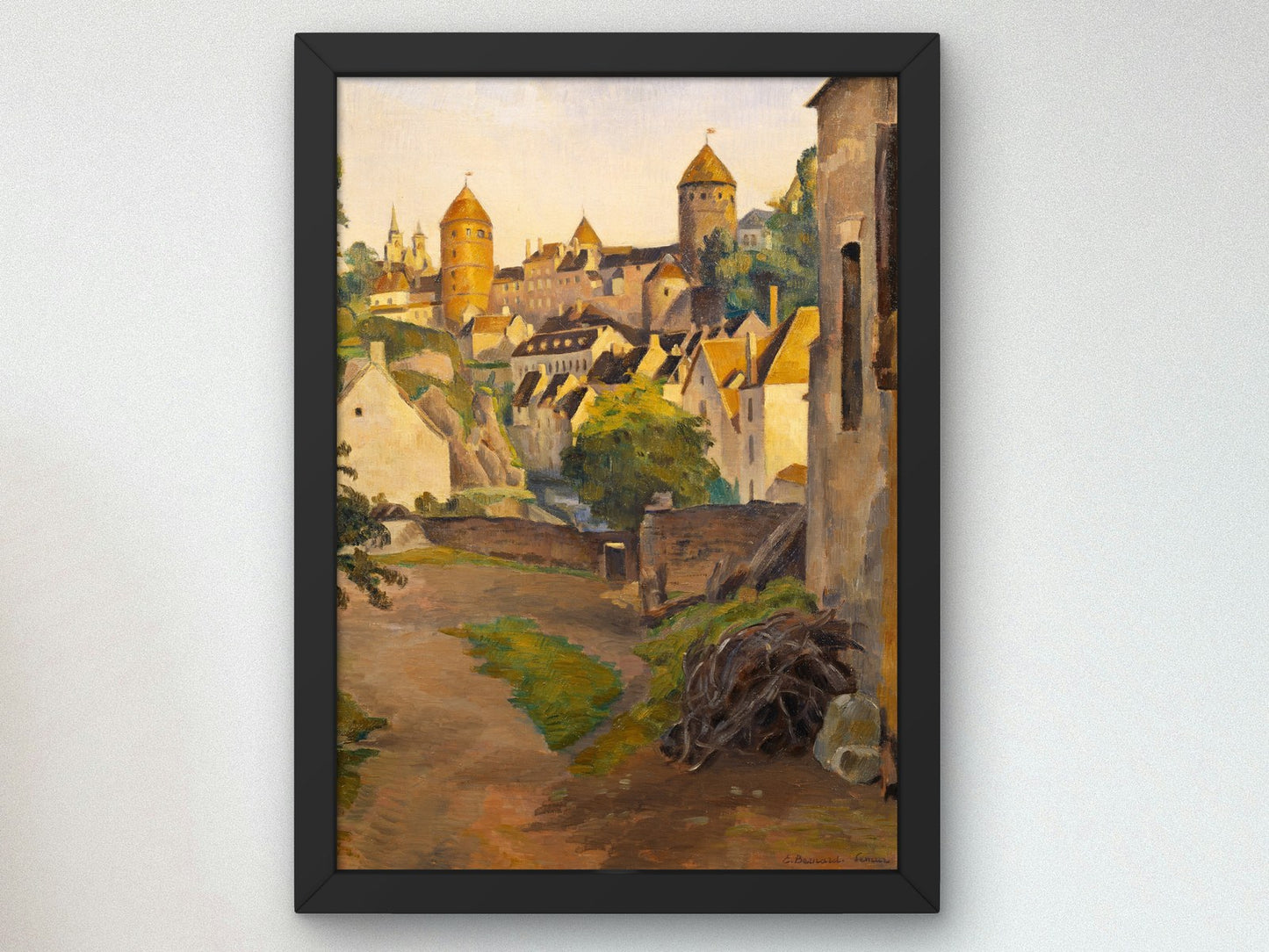 View of Castle in Semur by Émile Bernard 1890, Wall Art Print, Fine Art Reproduction, Museum Quality Decor, Poster