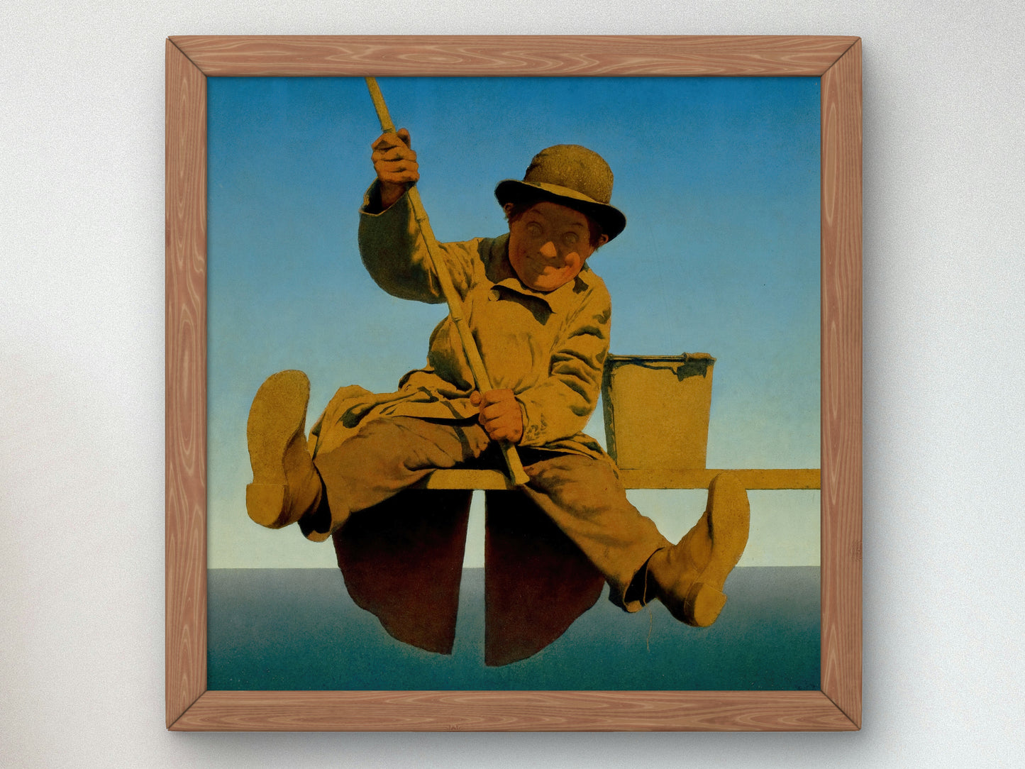 Fisherman on Pier by Maxfield Parrish 1921, Wall Art Print, Fine Art Reproduction, Museum Quality Decor, Poster