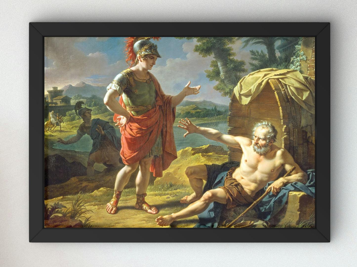 Alexander and Diogenes by Nicolas André Monsiau 1818 Museum Quality Oil Painting print home decor wall art, Elegant home decor artwork